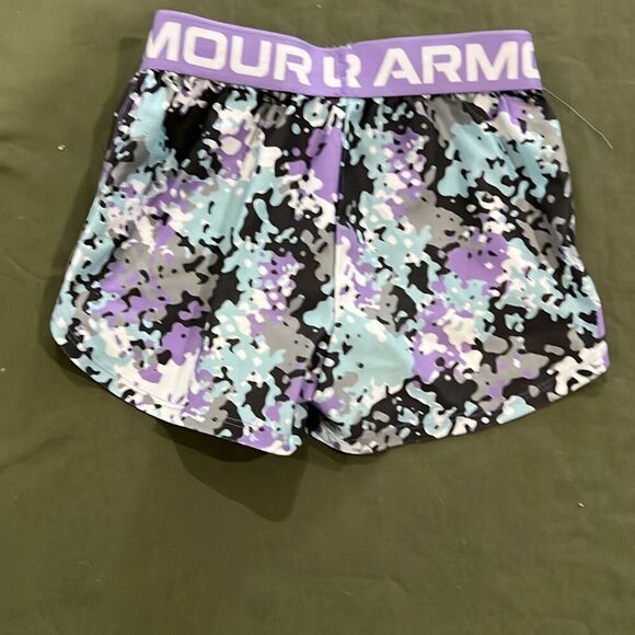 Under Armour Youth Purple Shorts - Picture 2 of 3